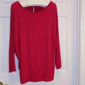 Luv Venus Red Piko Style Top, Womens 3XL